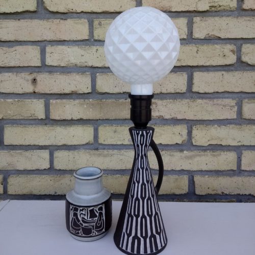 Bornholmsk keramik bordlampe med hank