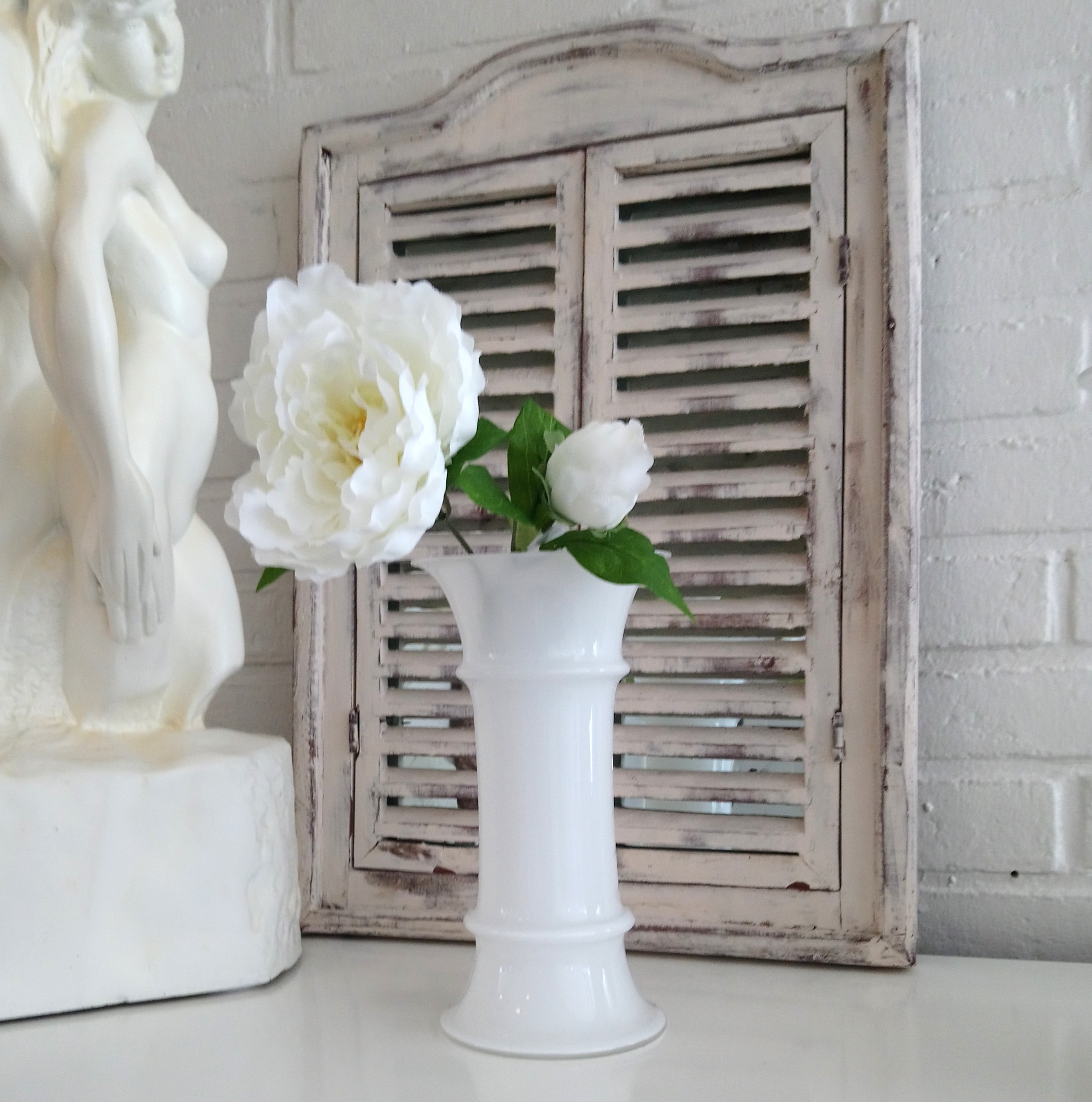 Holmegaard hvid opal vase