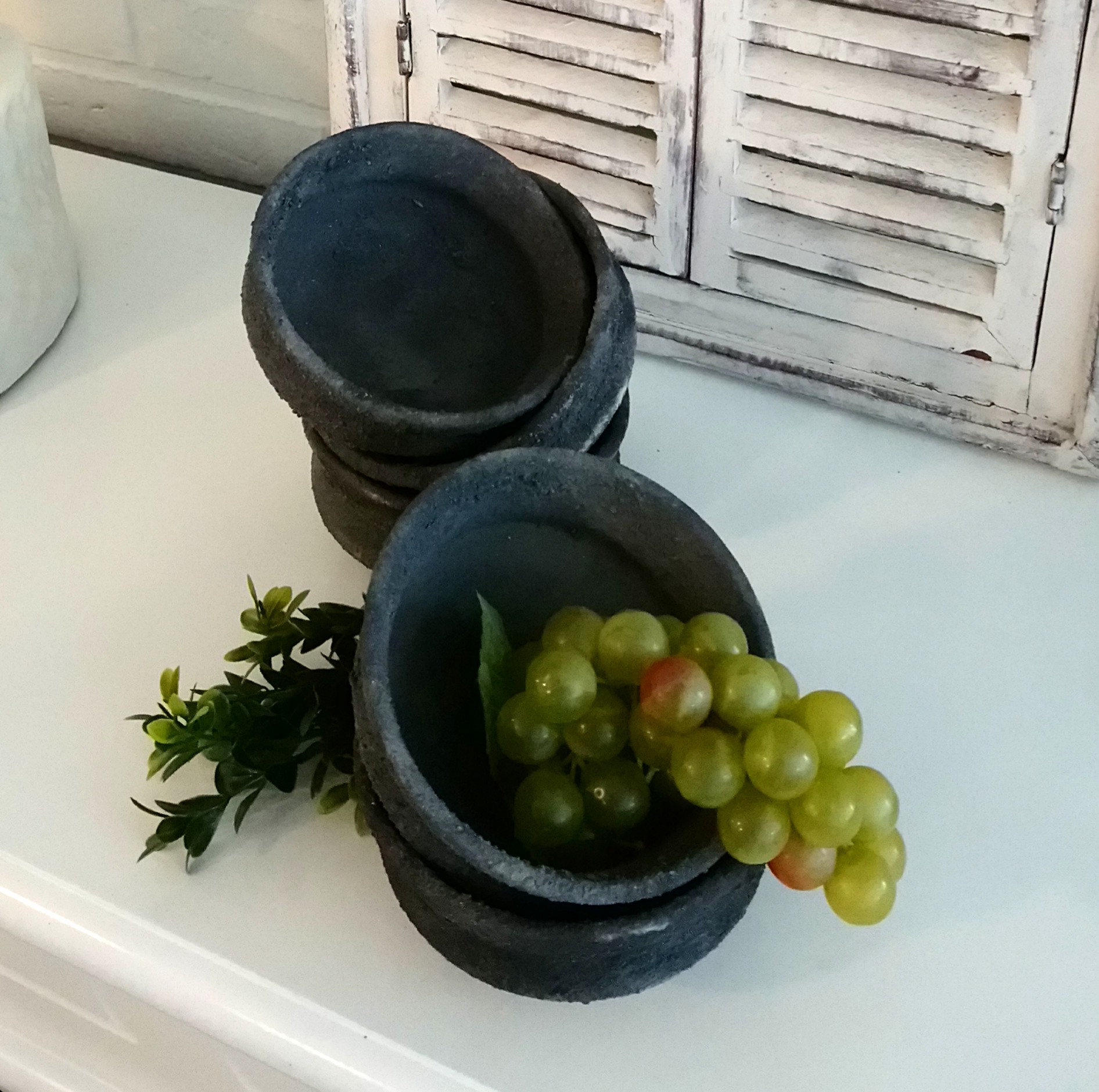 Rustik lerskål koksgrå