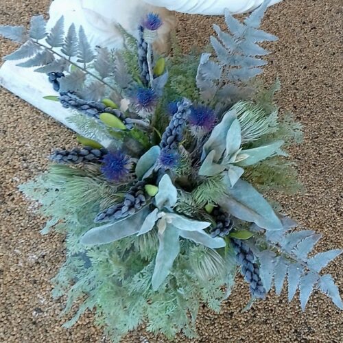 Smukke rustikke Tidsler – blå/lilla 2-grenede