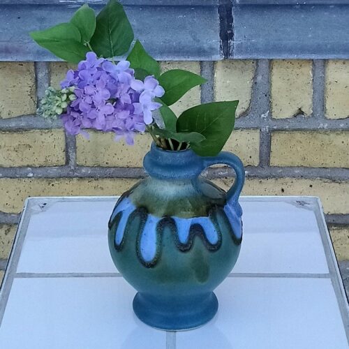 Keramik vase grøn/blå