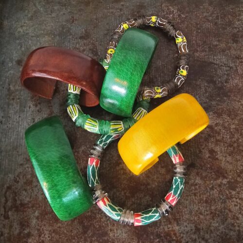 Brunt gedeskinds armbånd afrikansk recycling