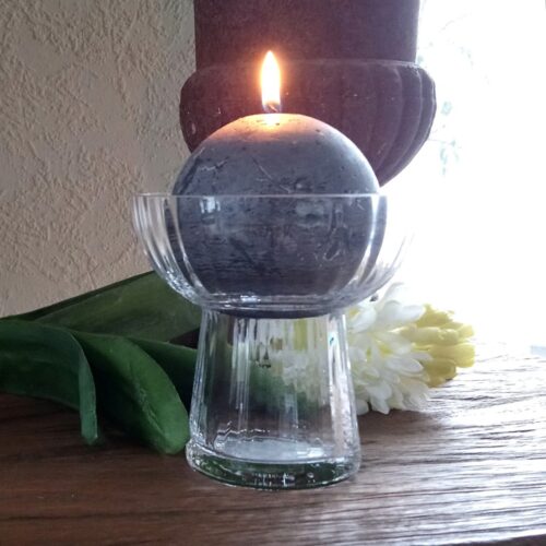 Hyacintglas smukt med fin rillet effekt