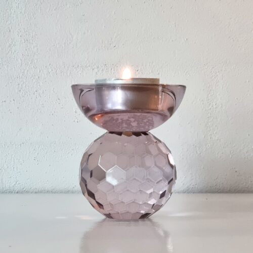 Smuk rosa glasstage til fyrfadslys – Burano