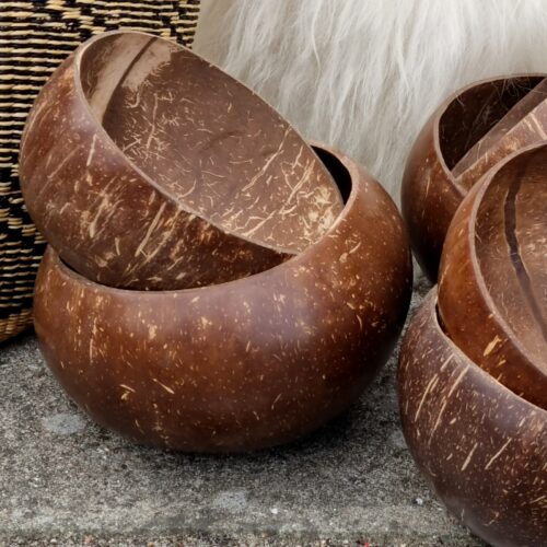 Coconut skåle med smukt spil – flot kokosnød