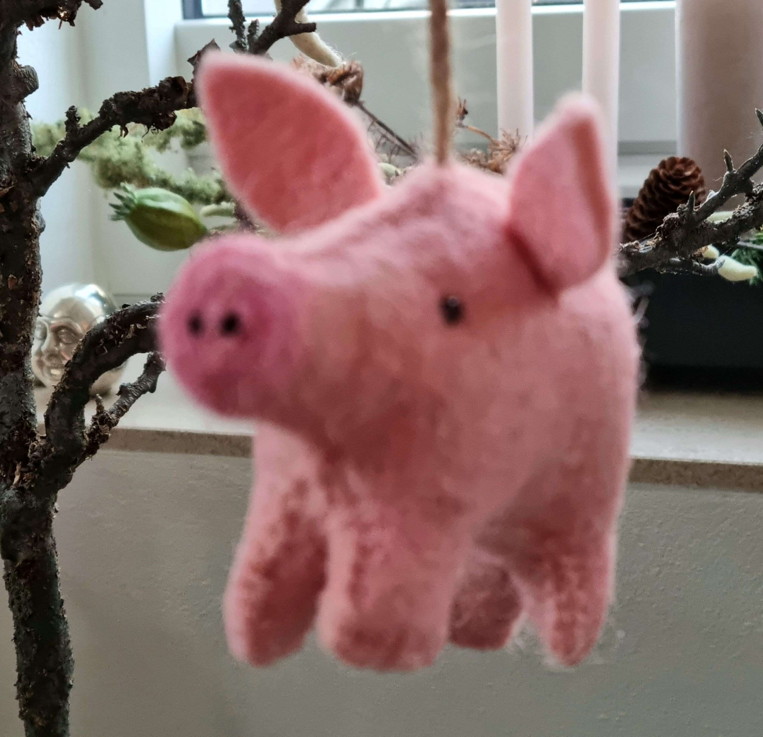 Julepynt i filt - den sødeste gris