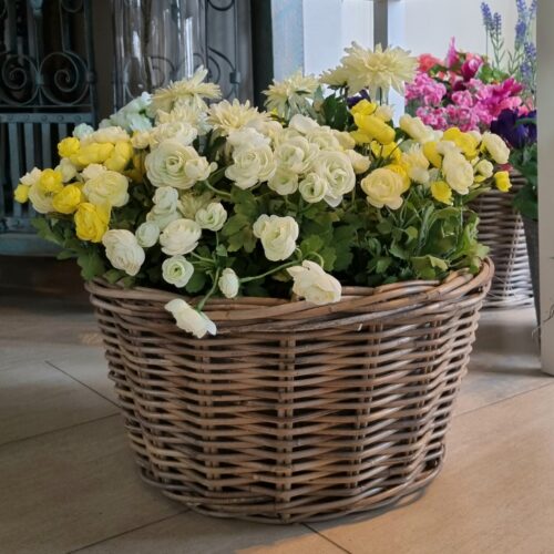 Plantekurv med plastfor til smukke blomster – 48×25