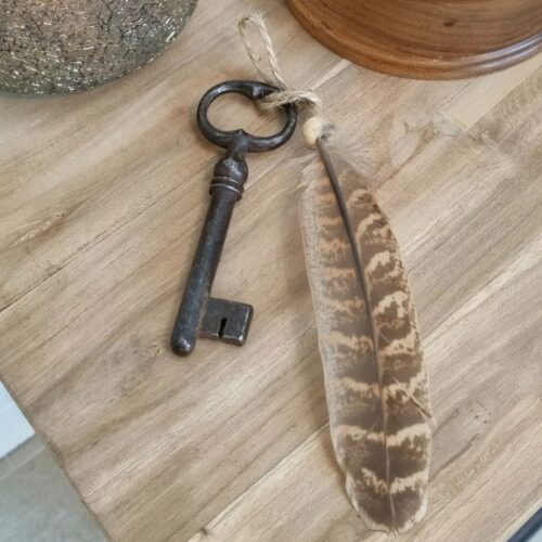 Antik nøgle med patina – meget dekorativ