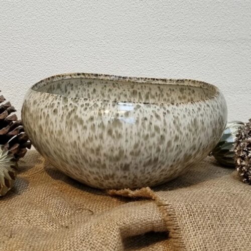 Helglaseret keramik skål - stor str.
