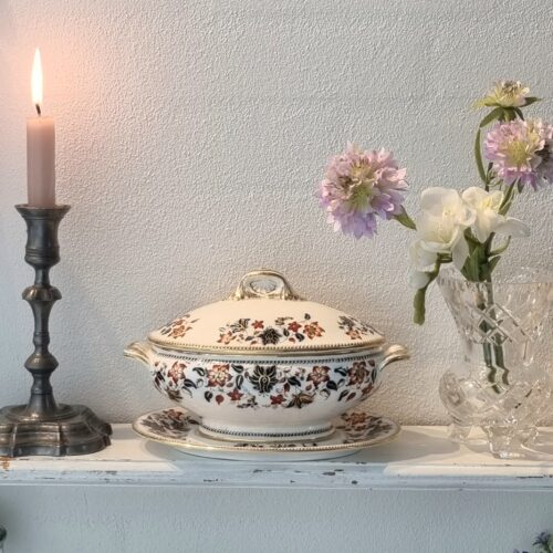 Smuk antik Minton terrin c3995 – i flot stand