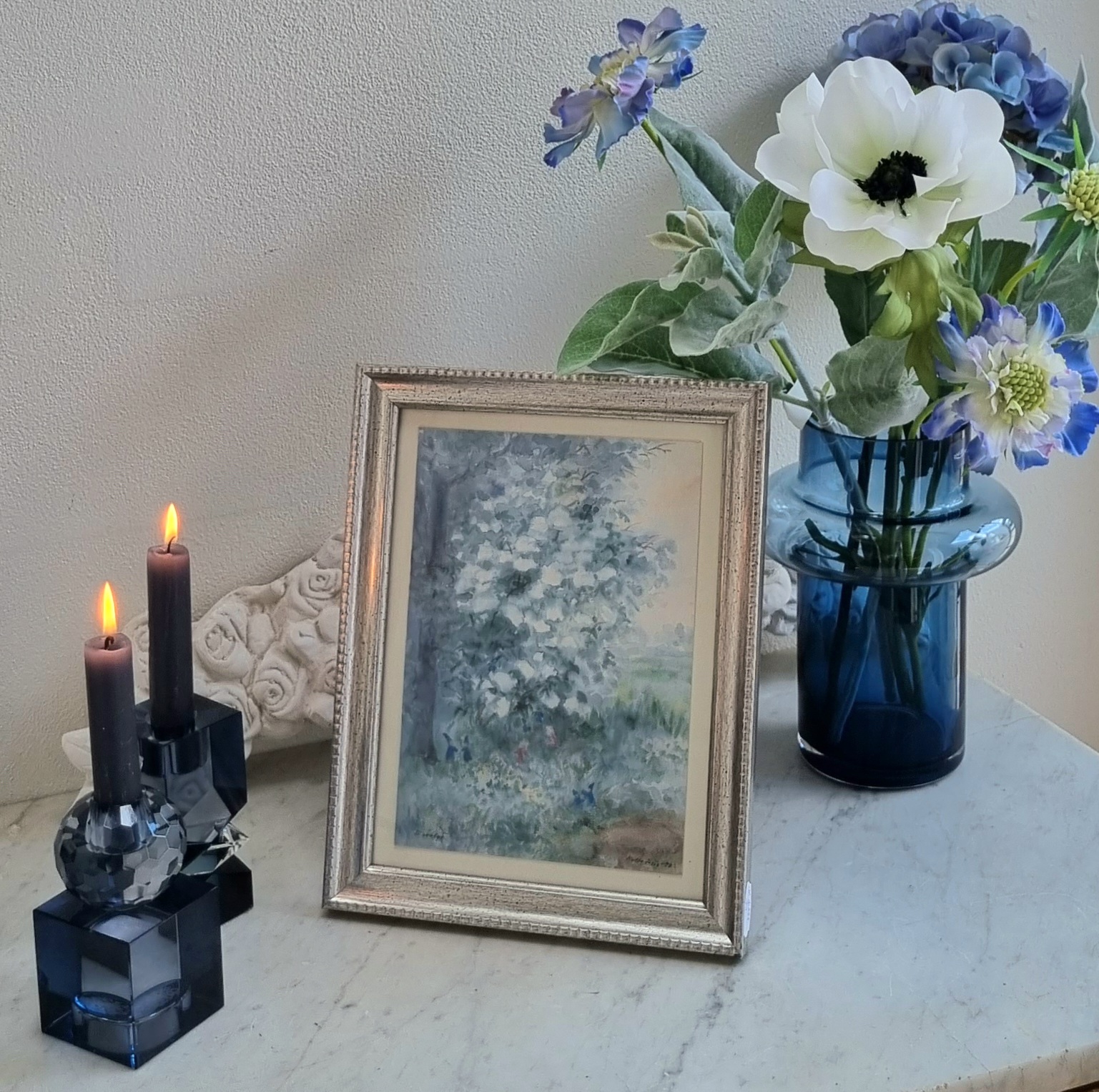 Smukt billede af Mette Friis i flot sølvramme