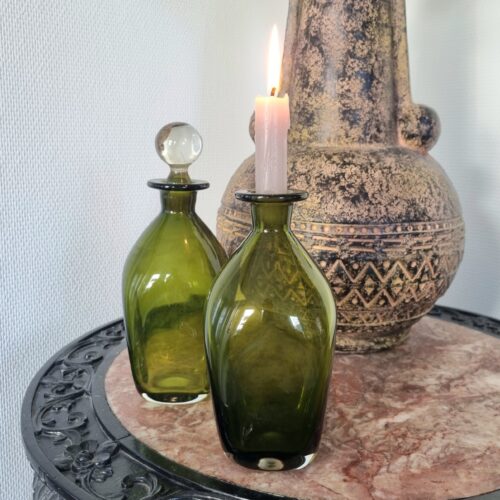 Smukke grønne flasker / karafler fra Holmegaard