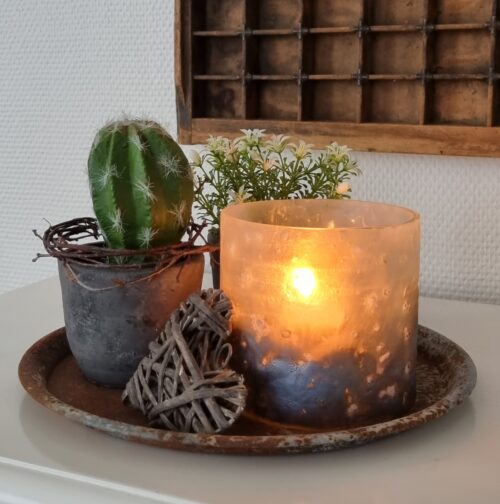 Rustik glaspotte i flot sten look