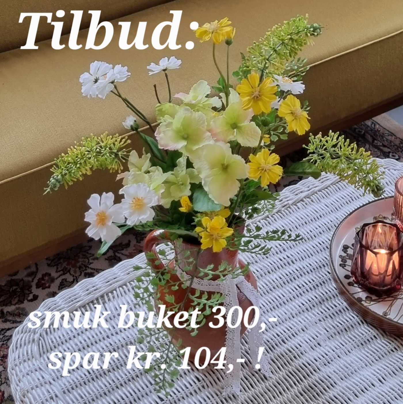 Smuk bundet forårsbuket - TILBUD !!