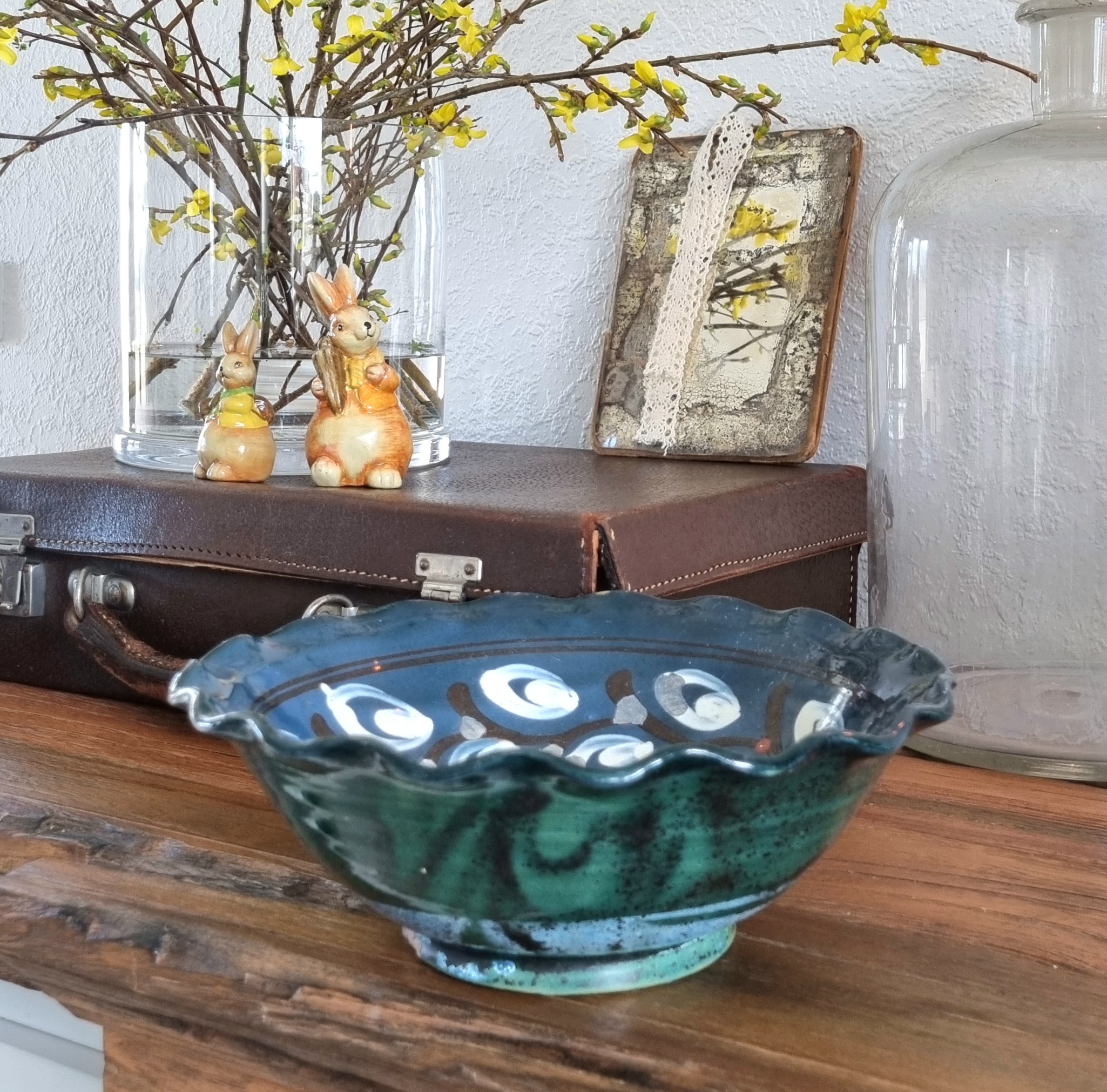 Rigtig gammel Abbednæs Potteri lerskål