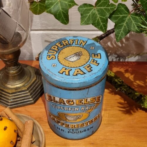 Gammel Slagelse Kaffedåse med masser af patina