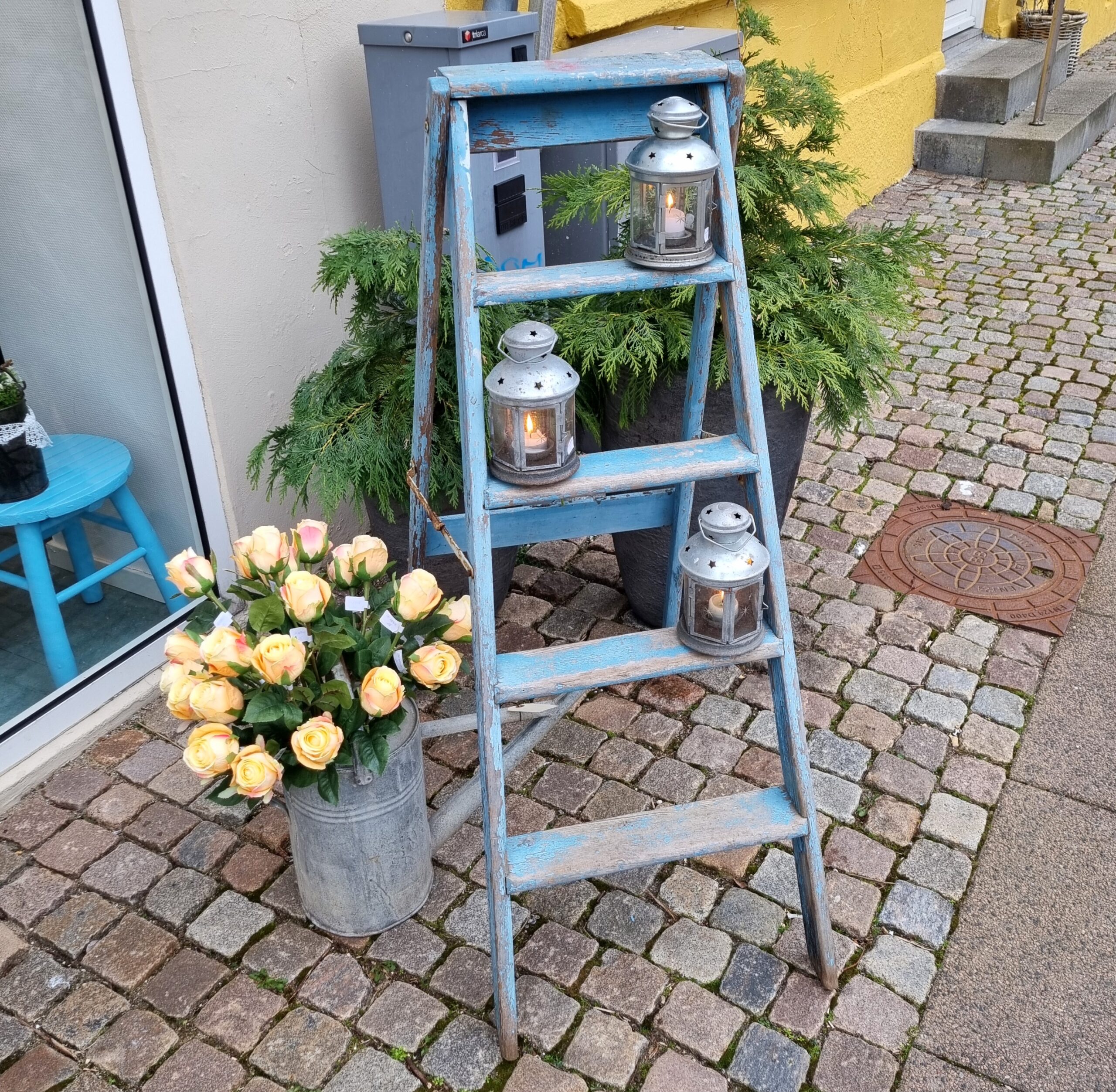 Gammel svensk trappestige - flot patineret