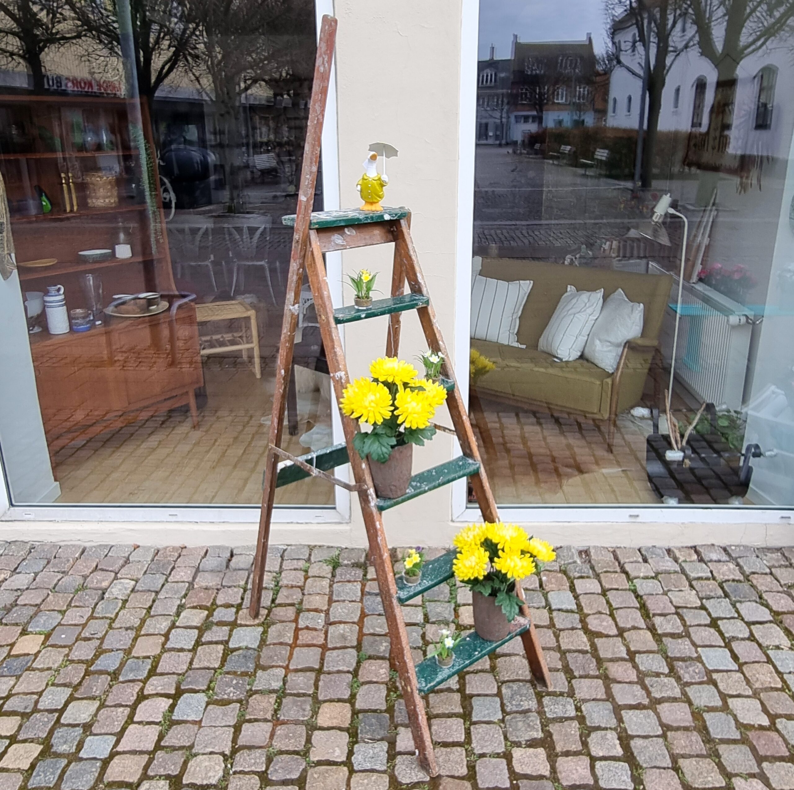 Stor gammel trappestige - flot patineret