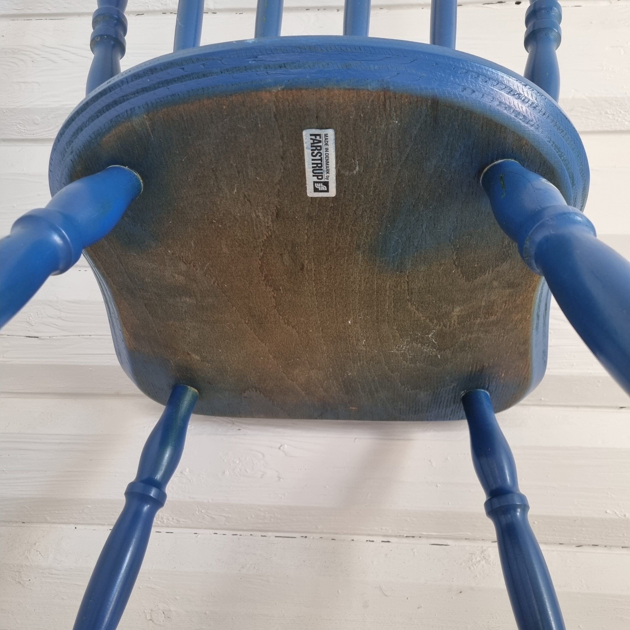 Flot blå Farstrup tremmestol