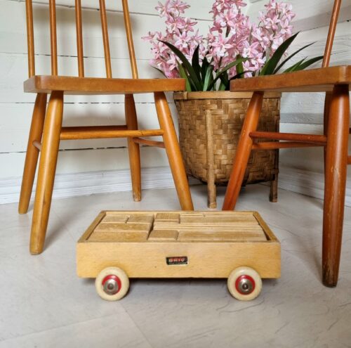 Retro Brio klodsvogn i træ