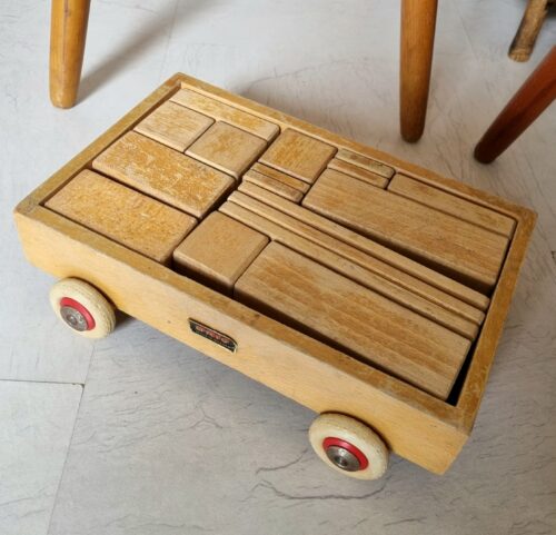 Retro Brio klodsvogn i træ