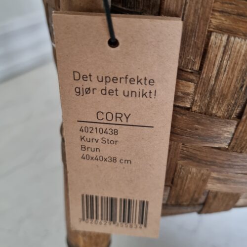 Flot norsk håndlavet spånkurv med ben - stor - Image 4
