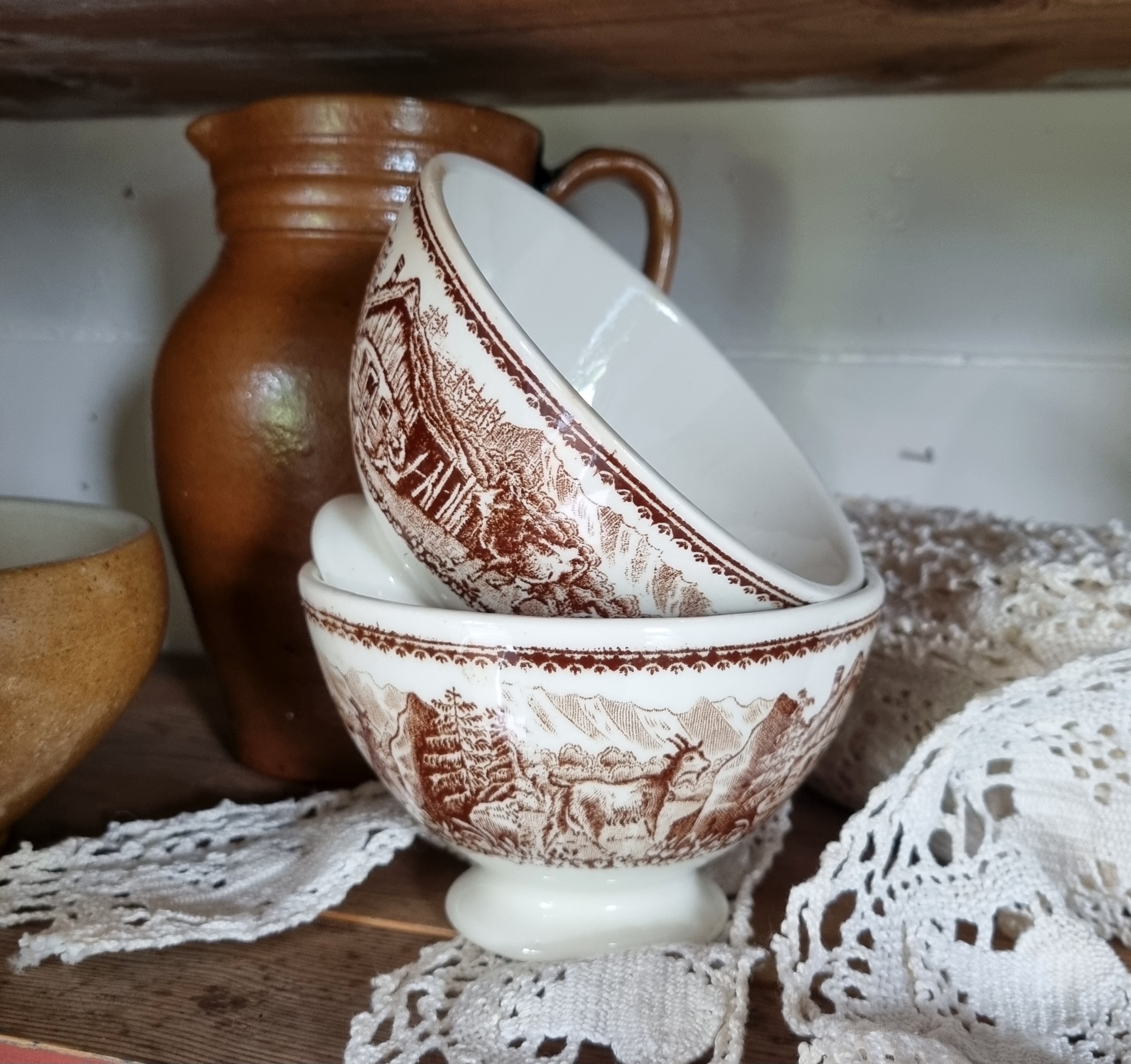 Smukke kaffeskåle Café au Lait - sæt med 2 stk.