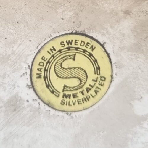 Smukt pletsølv fad med fint hulmønster – svensk produceret