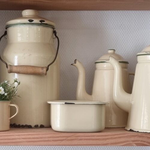 Fin Kockums emalje bøtte med låg