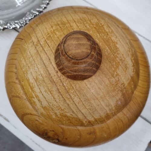 Antik svensk træ krukke med låg