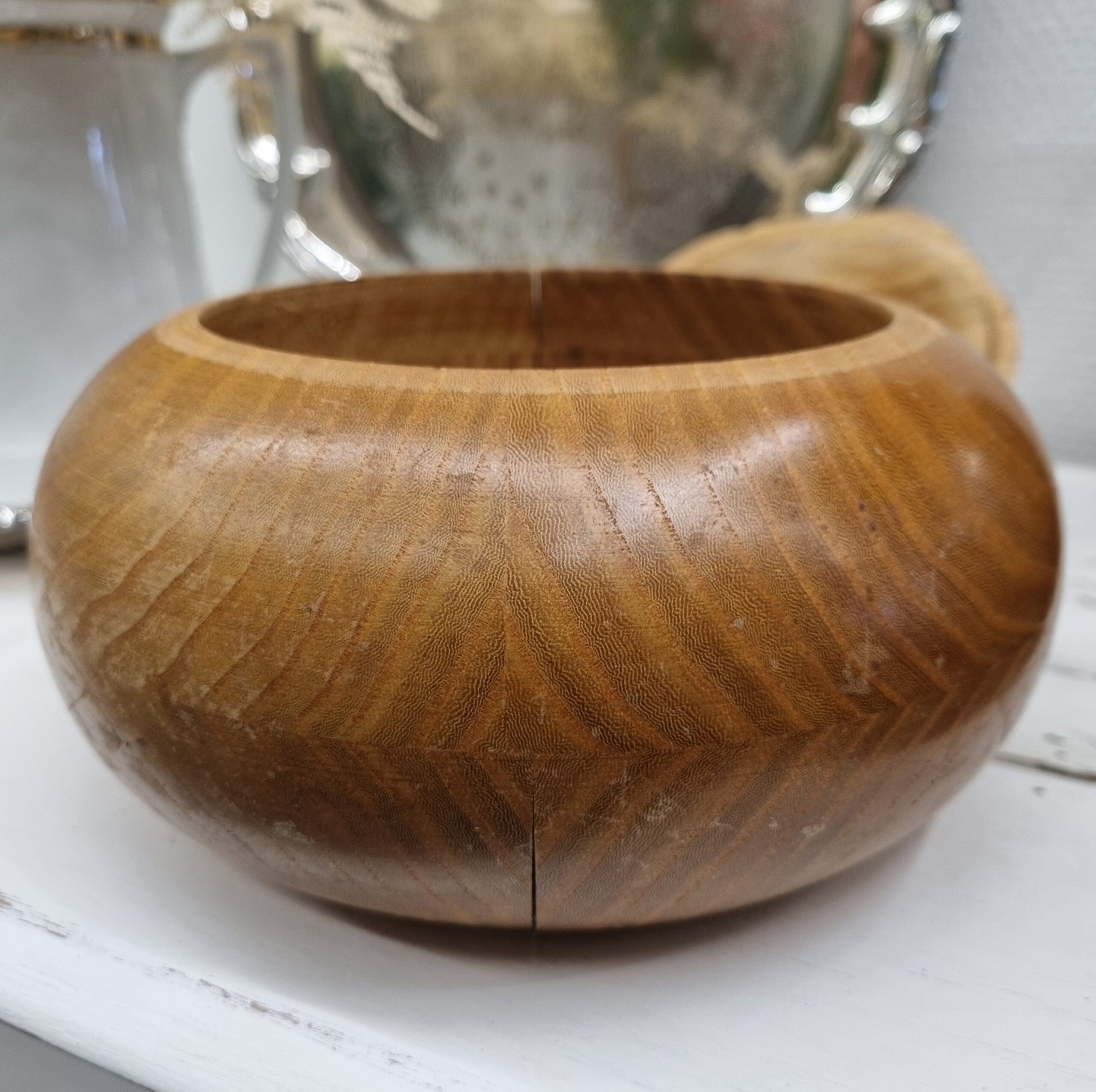 Antik svensk træ krukke