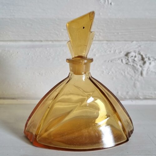 Smuk ravfarvet glas flakon med prop