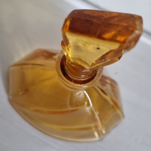 Smuk ravfarvet glas flakon med prop