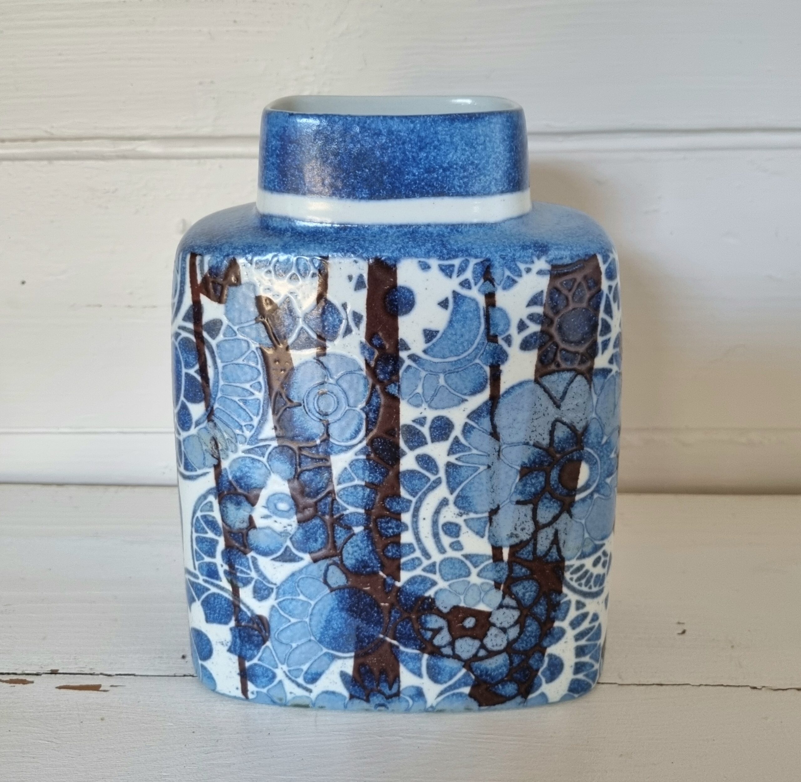 Royal Copenhagen smuk blå Baca vase 780 3121