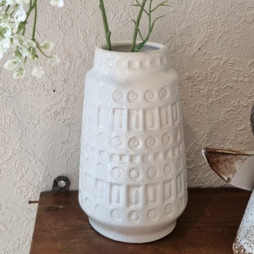 Flot hvid retro keramikvase W-Germany