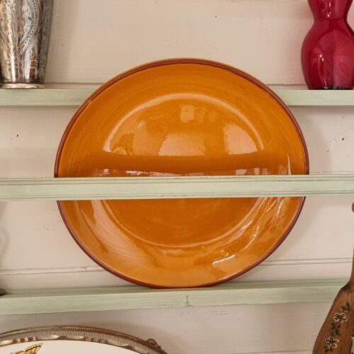 Flot stort lerfad i smuk glasur – i flot stand