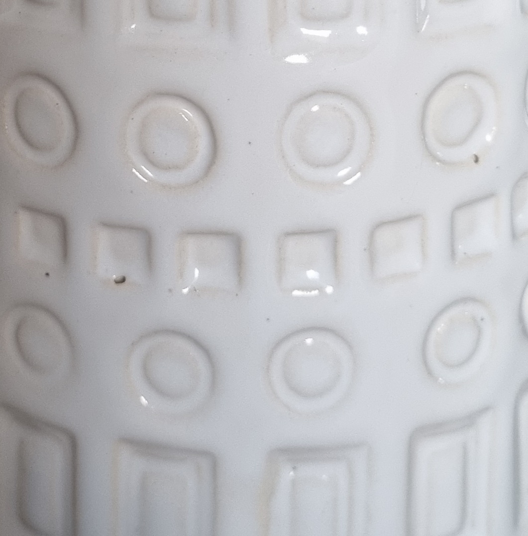 Flot hvid retro keramik vase
