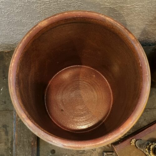 Stor syltekrukke 11 l. smuk gyldenbrun glasur