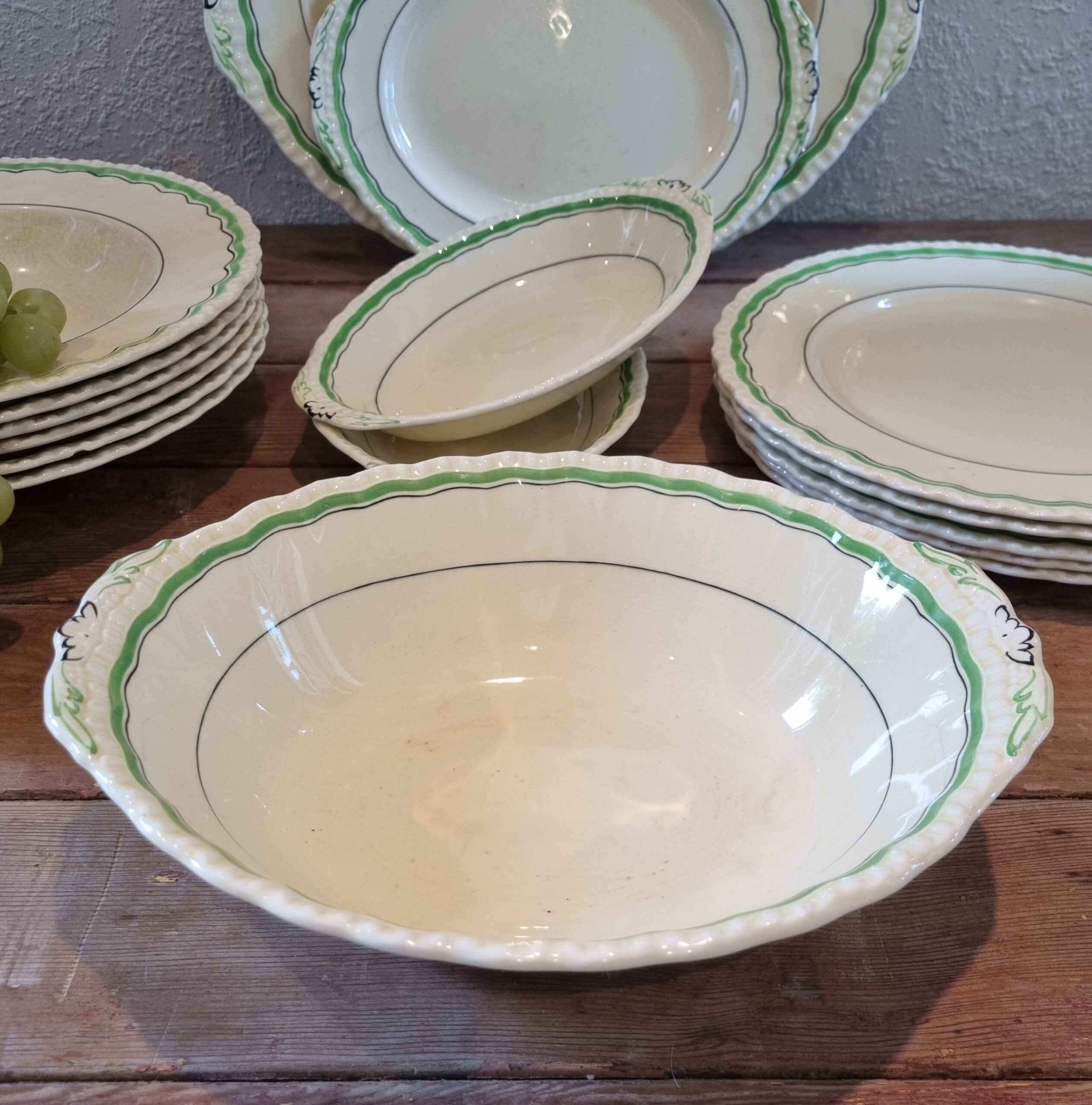 Fin Creampetal stor oval skål