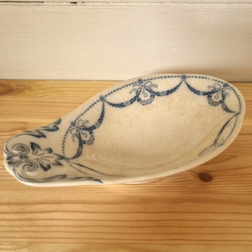 Antik Gustafsberg Hannibal lille oval skål med greb