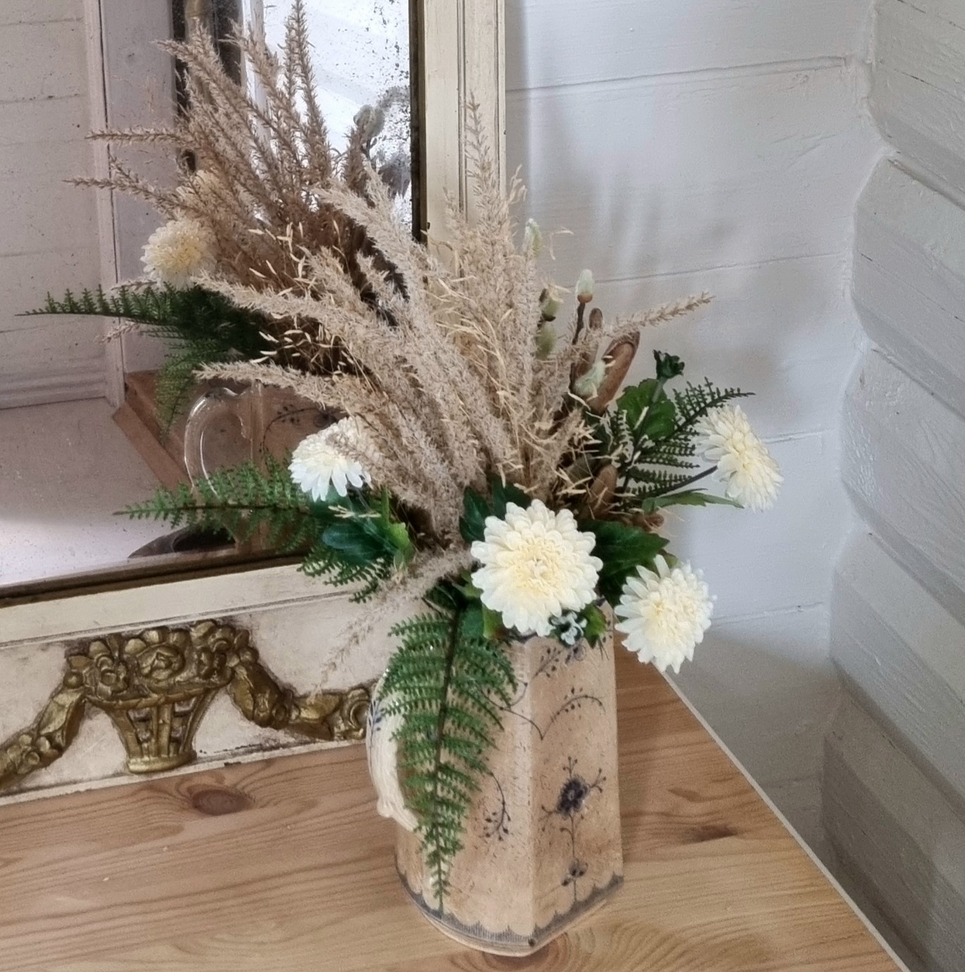 Antik Villeroy & Boch Mussel kande med smuk patina