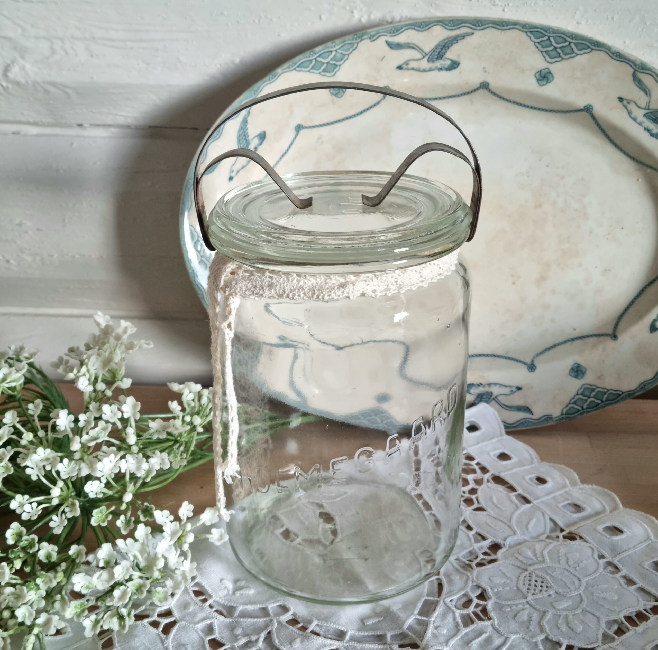 Fint gammelt syltegals med låg og bøjle - Holmegaard