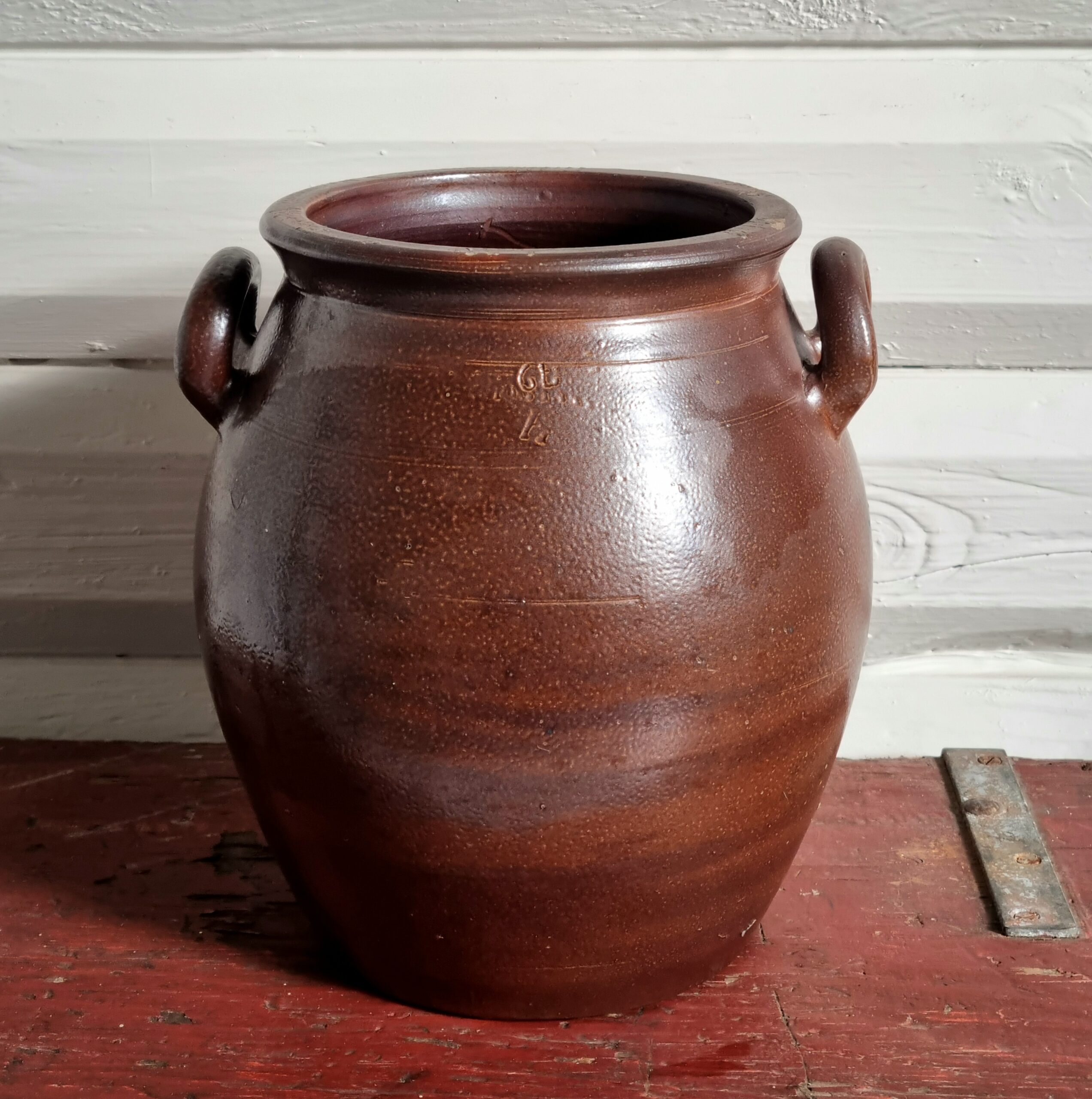 Svensk Höganäs syltekrukke 6 l. i flot stand