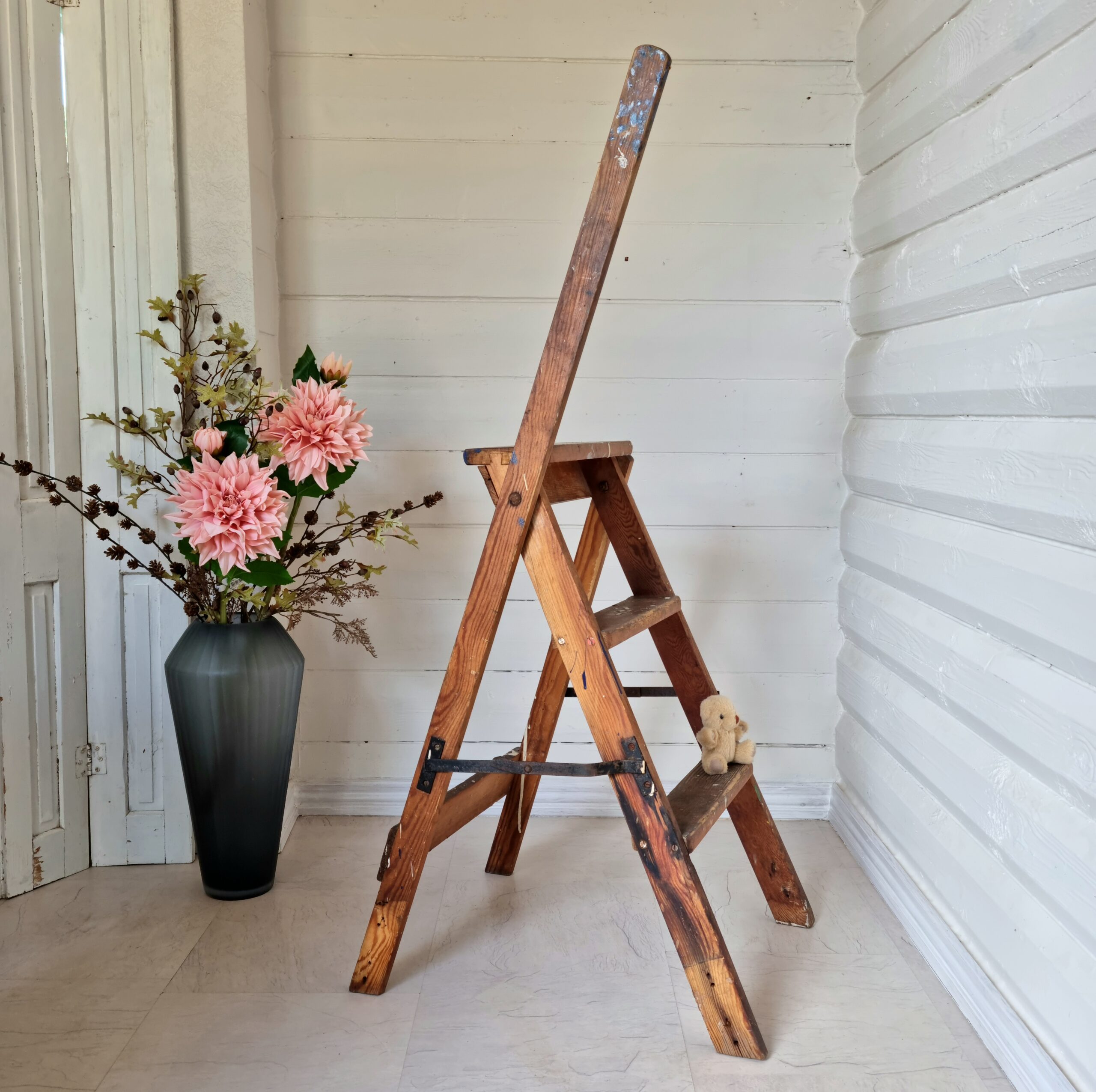 Flot original gammel træstige