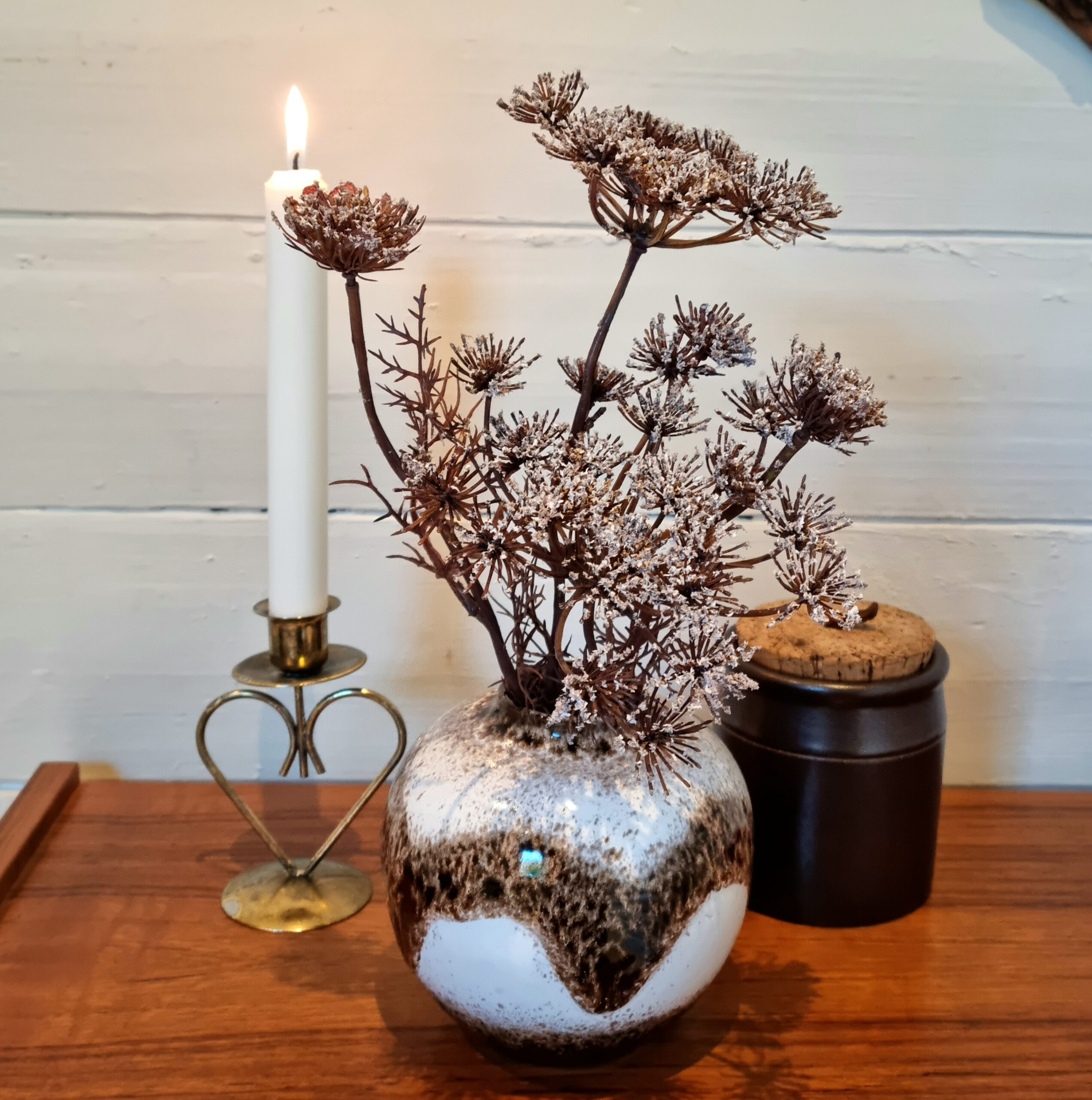 Flot retro keramikvase W-Germany i smuk glasur