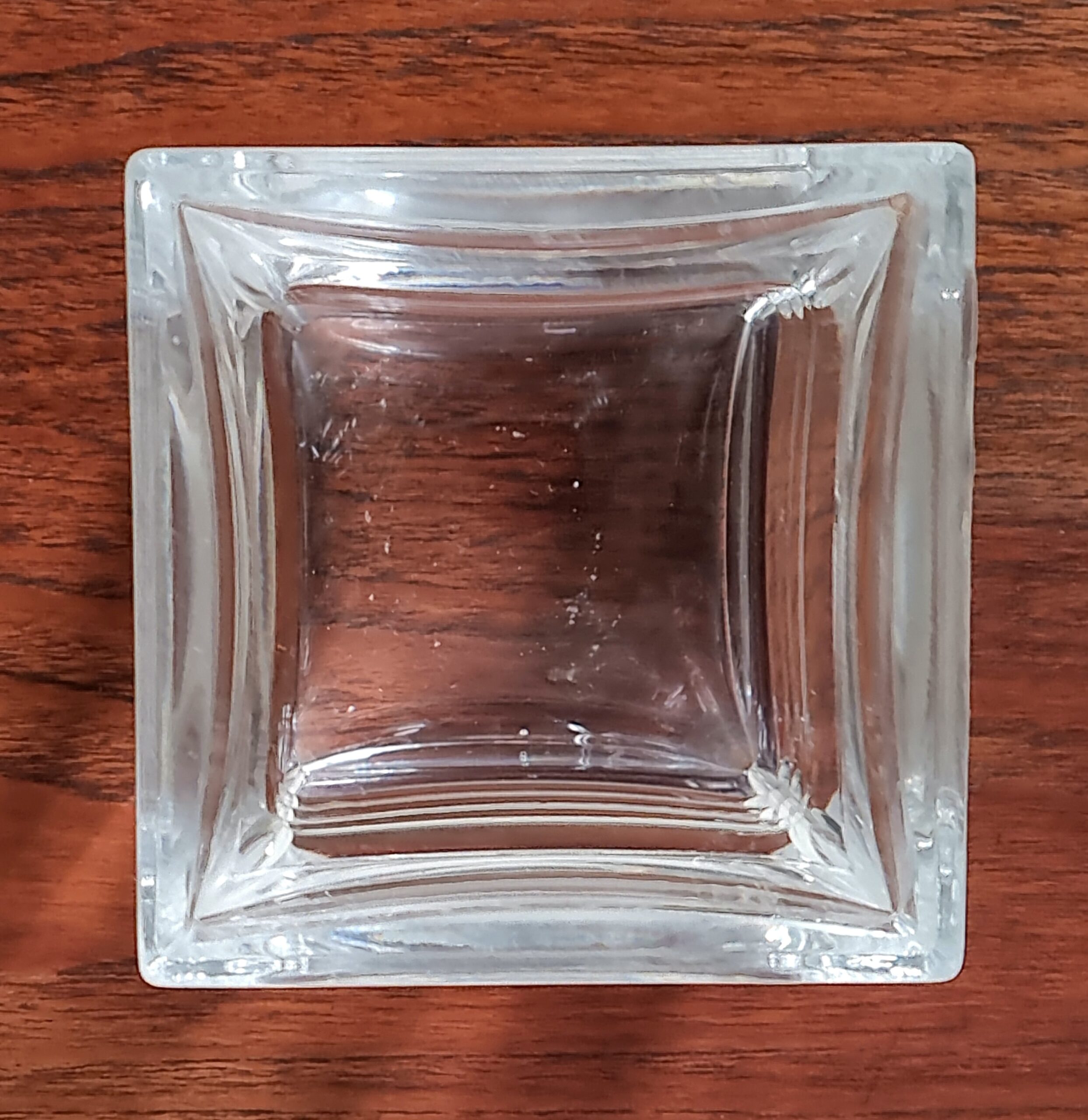 Flot kraftig retro glasvase med riller