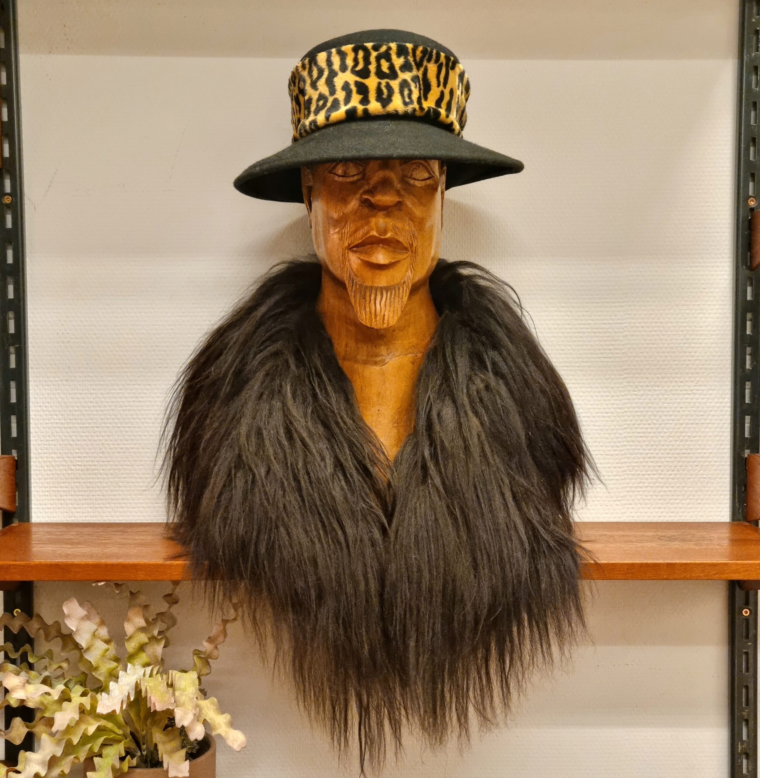 Lækker lammeskinds pelskrave - mørk langhåret