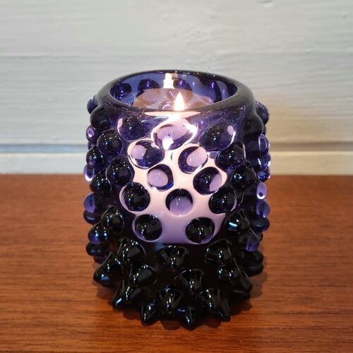 Flot blå glas lanterne til fyrfads lys