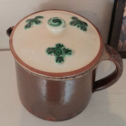 Gammel svensk lerkande med låg – smukt patineret