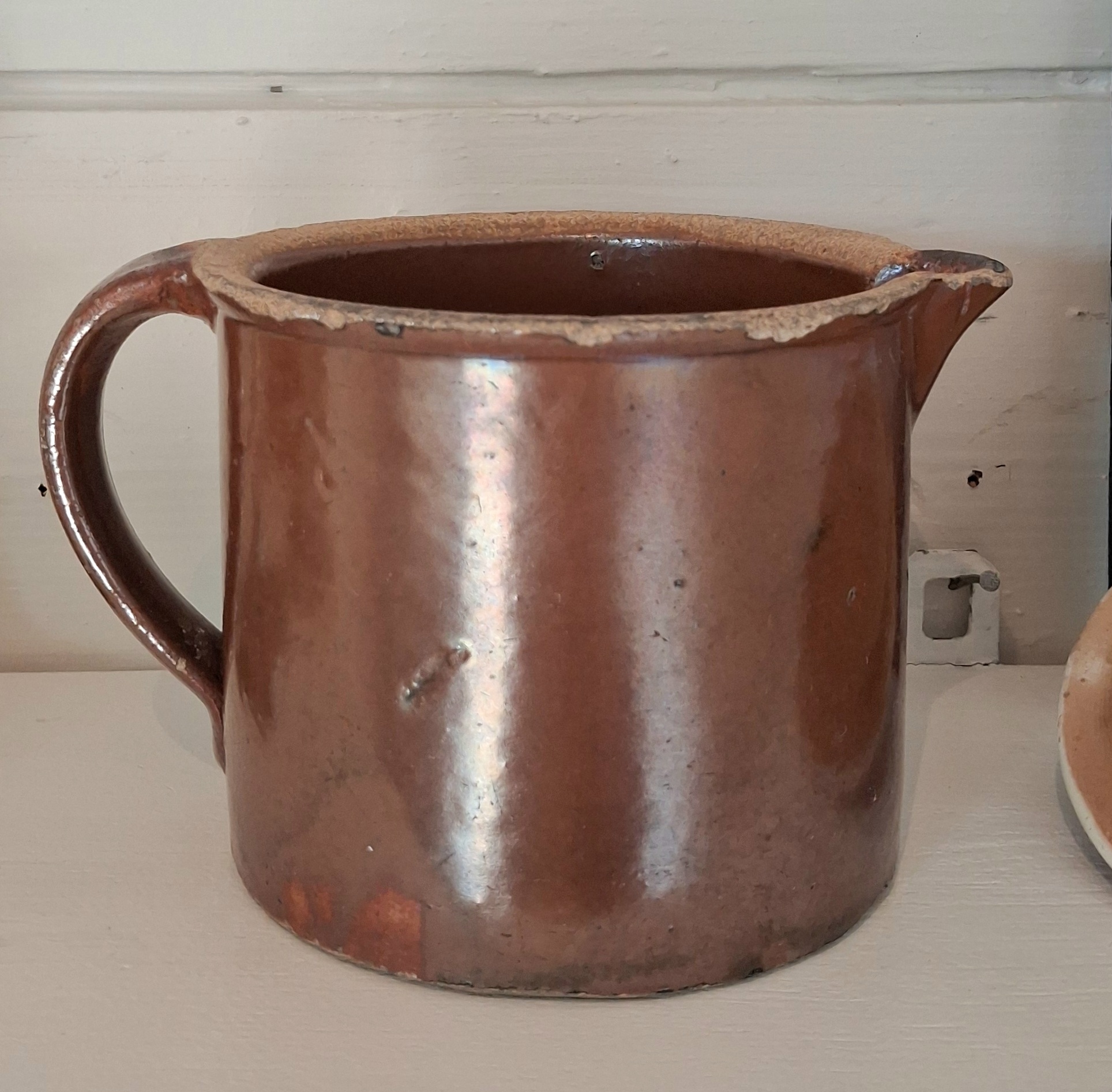 Gammel svensk lerkande med låg - smukt patineret - Billede 4